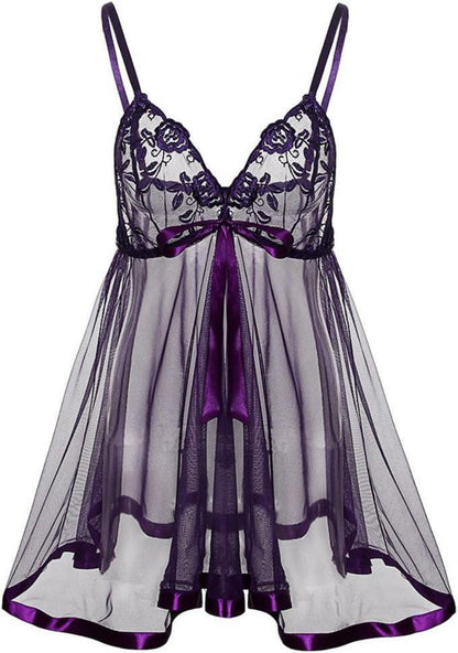 Sexy Spitzen-Negligee mit G-String, Übergröße