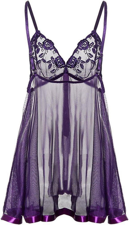 Sexy Spitzen-Negligee mit G-String, Übergröße