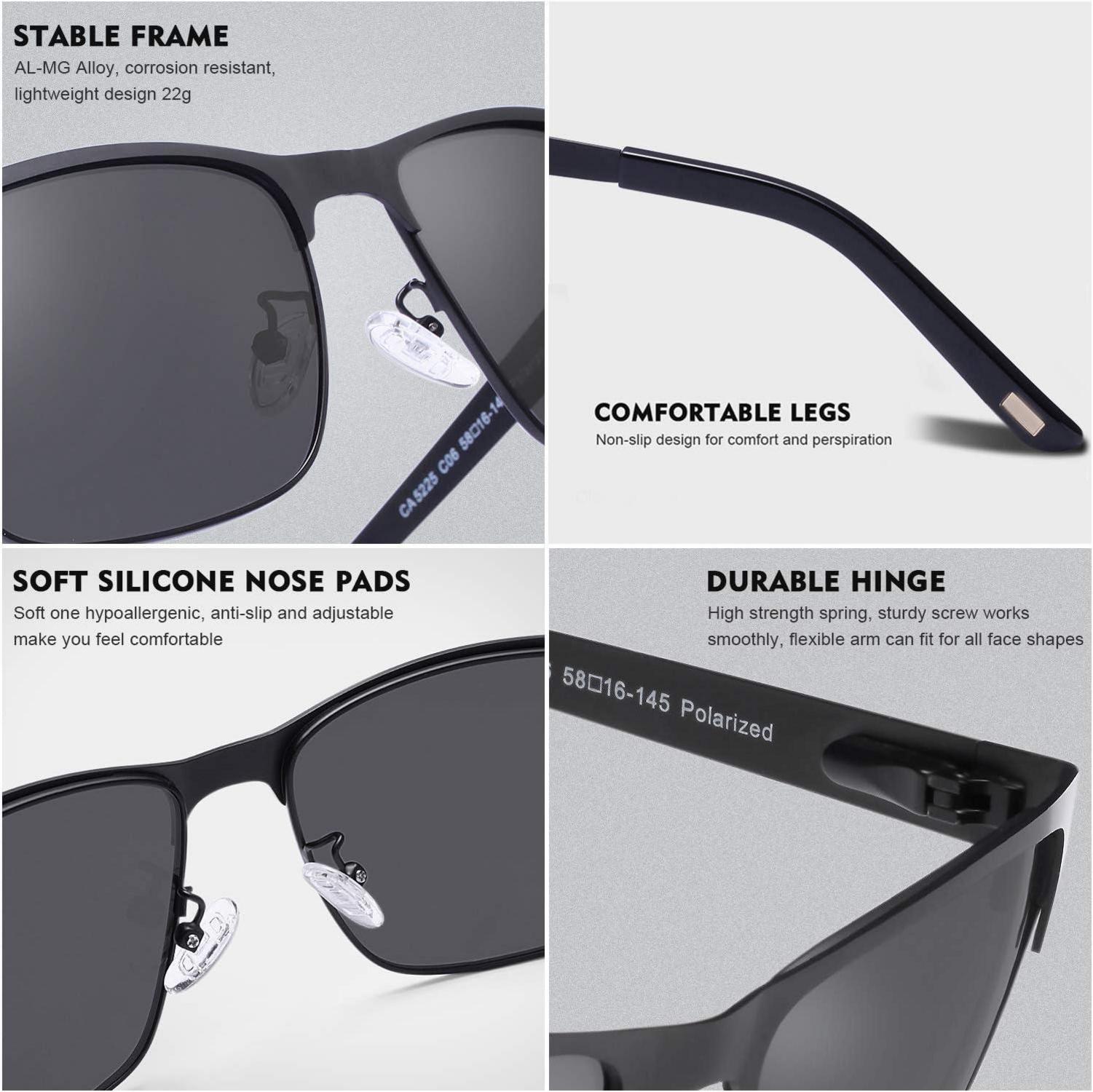 Sportliche Polarisierte Herren Sonnenbrille Metallgestell UV400 inkl. Etui