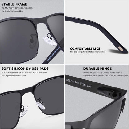 Sportliche Polarisierte Herren Sonnenbrille Metallgestell UV400 inkl. Etui