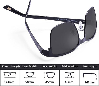 Sportliche Polarisierte Herren Sonnenbrille Metallgestell UV400 inkl. Etui