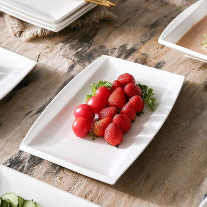 Porzellan Teller Set Flach Cremeweiß 13,25/11 Zoll