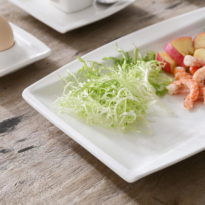 Porzellan Teller Set Flach Cremeweiß 13,25/11 Zoll