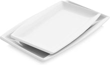 Flache Speiseteller Set Porzellan Servierplatte 13,25/11 Zoll - 2
