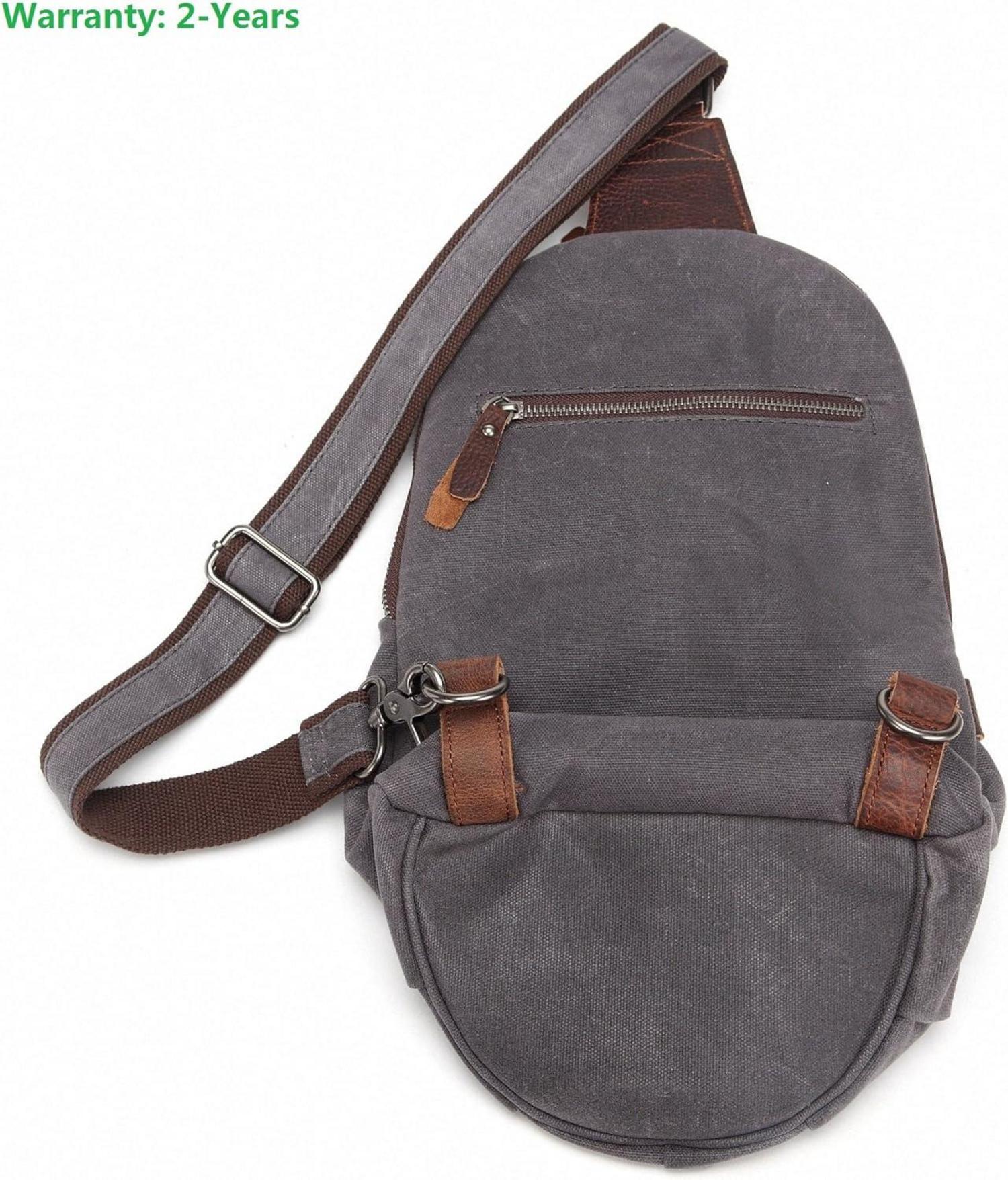 Sling Rucksack Canvas Wasserdicht Lässiger Tagesrucksack Herren Damen