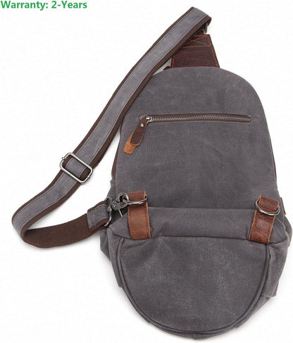Sling Rucksack Canvas Wasserdicht Lässiger Tagesrucksack Herren Damen