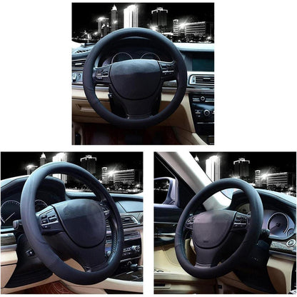 Lenkradabdeckung Auto Schwarz – Universal Passform in Lederoptik