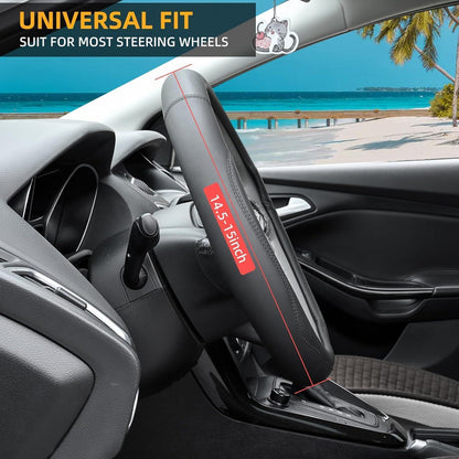 Lenkradabdeckung Auto Schwarz – Universal Passform in Lederoptik