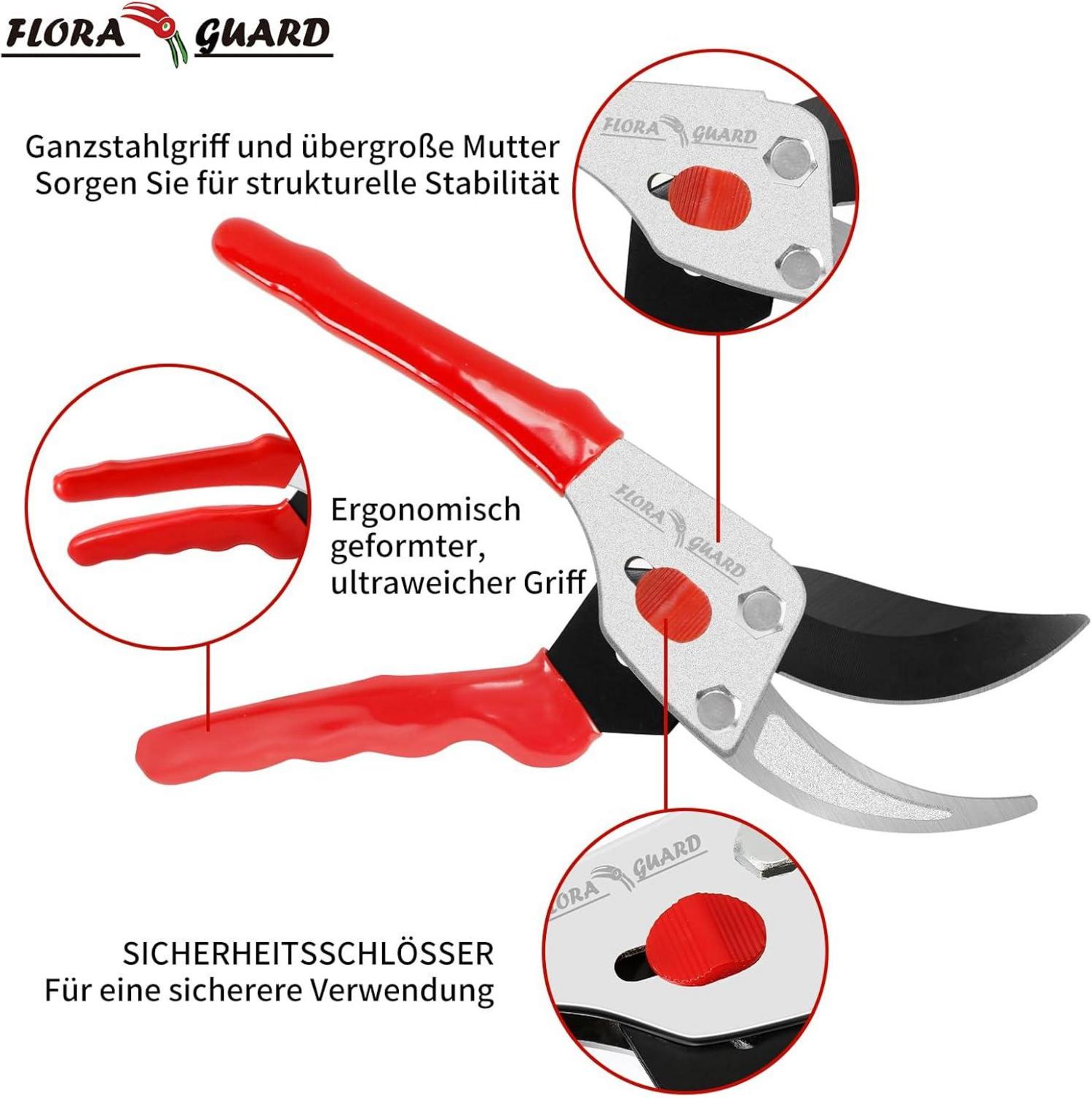Bypass Gartenschere mit 6,35 cm SK5-Klinge, für Blumen bis 18 mm