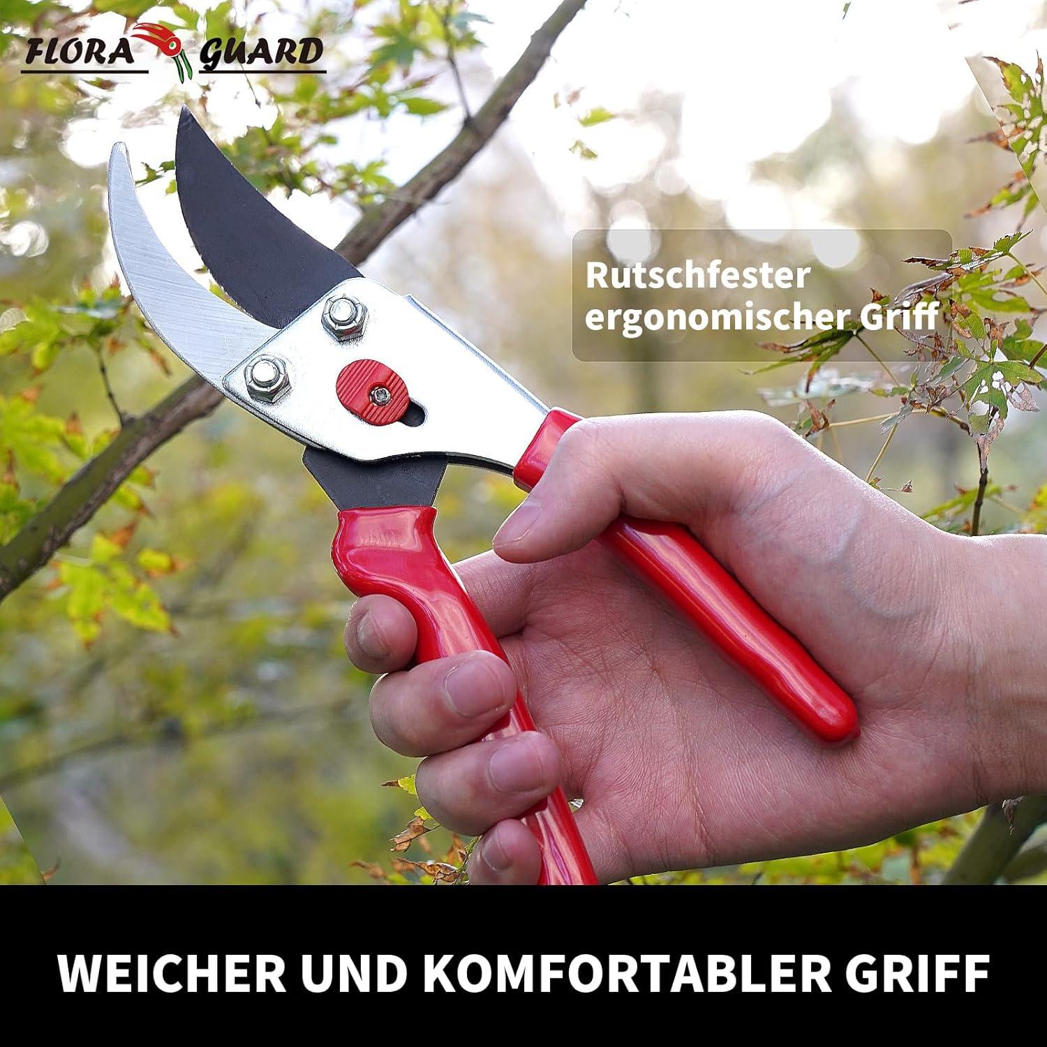 Bypass Gartenschere mit 6,35 cm langer SK5-Klinge, für Blumen und