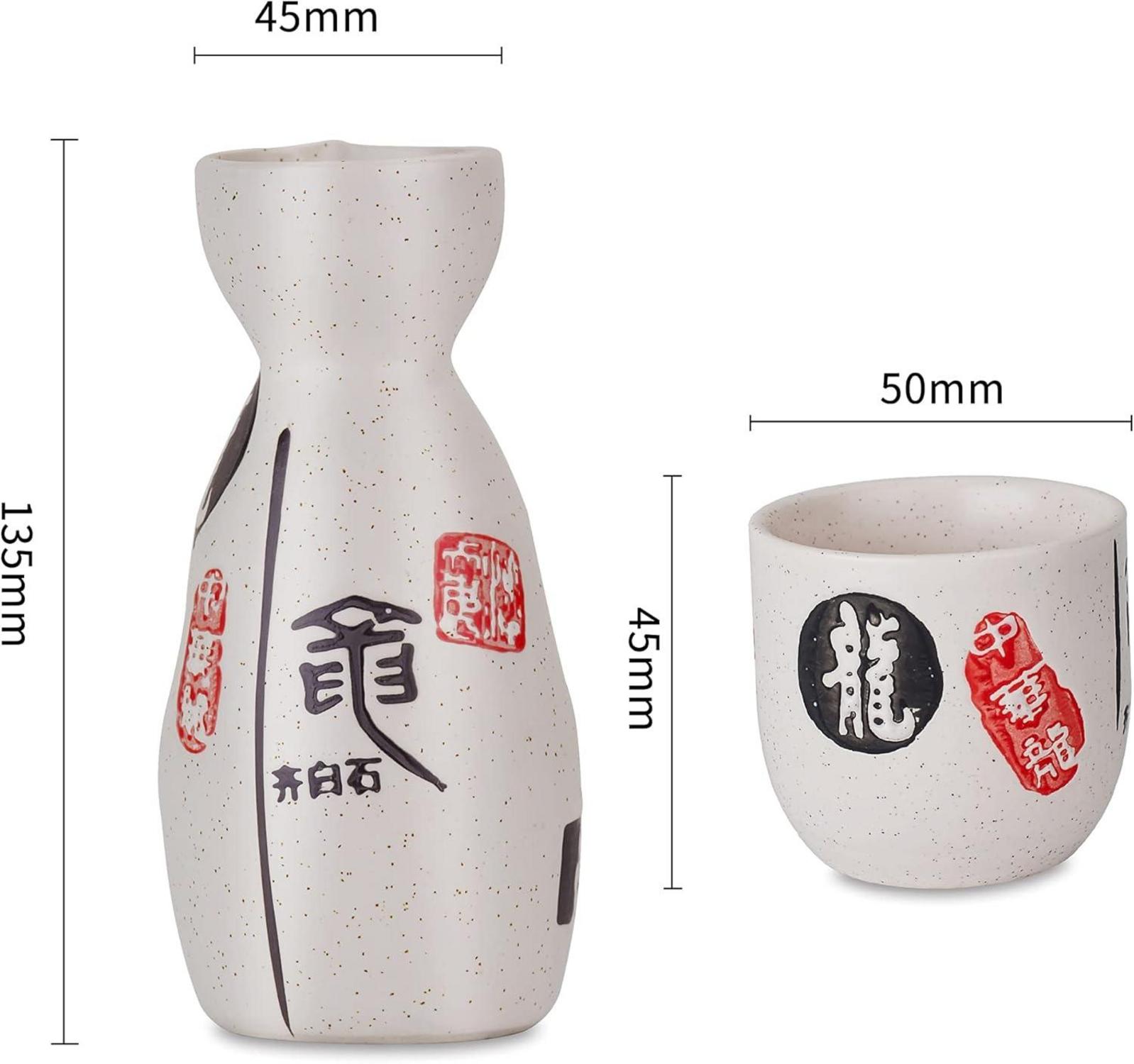 Japanisches Sake Set aus Steinzeug 5-teilig in Geschenkverpackung