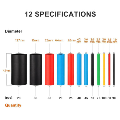 560-teiliges Eventronic Schrumpfschlauch Set 12 Größen 5