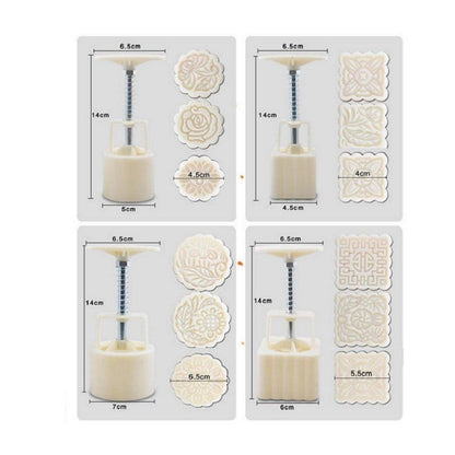 4-teiliges Backform-Set mit 12 Blumen-Pressformen