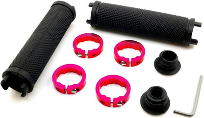 LYCAON Fahrradlenker Griffe rutschfest Gummi Aluminium Lock Rot
