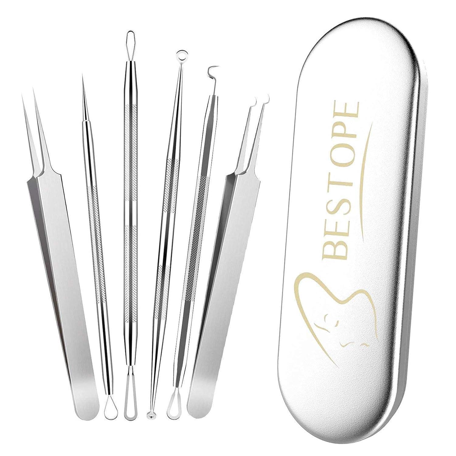 Mitesser Entferner Set 6-teilig Edelstahl Blackhead Remover Kit