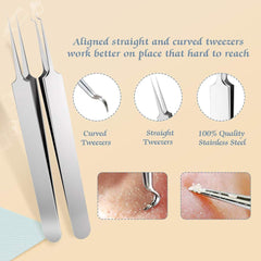 Mitesser Entferner Set 6-teilig Edelstahl Blackhead Remover Kit