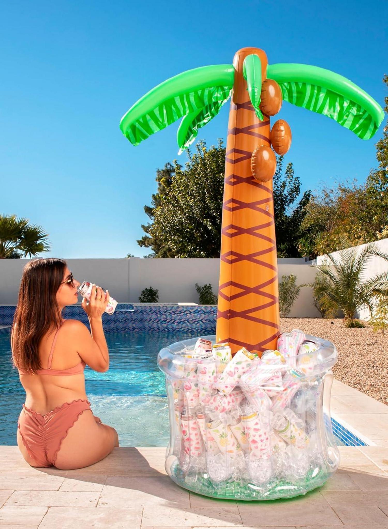Aufblasbarer Palmen-Getränkekühler 152cm Pool Strand Party Zubehör