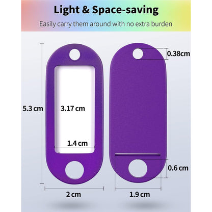 40 Stück Kunststoff-Schlüsselanhänger 5 cm, 10 Farben