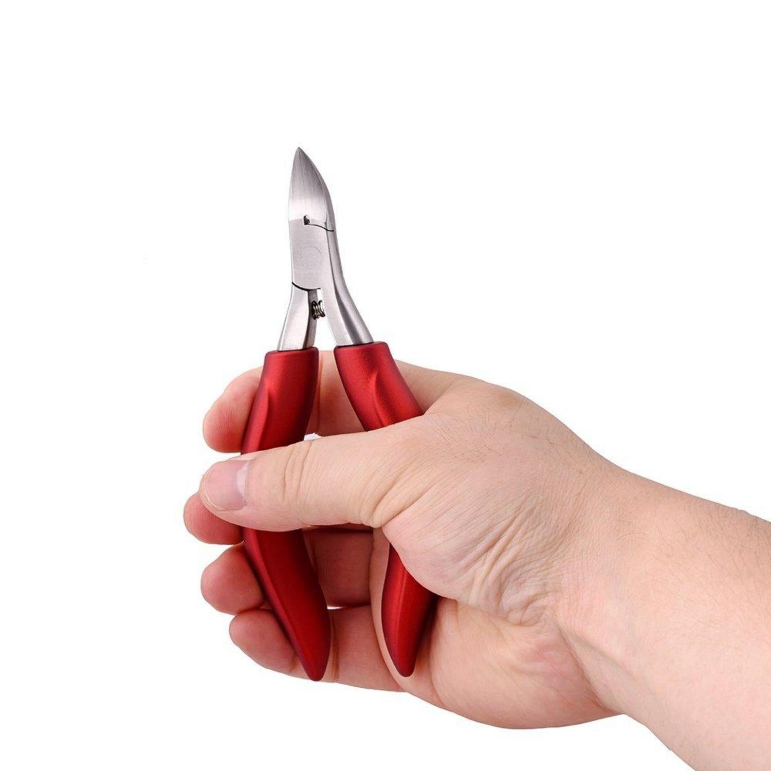 BEZOX Nagelzange Kopfschneider Nagelschere für dicke und eingewachsene Nägel - Edelstahl, weicher Griff, Metallbox