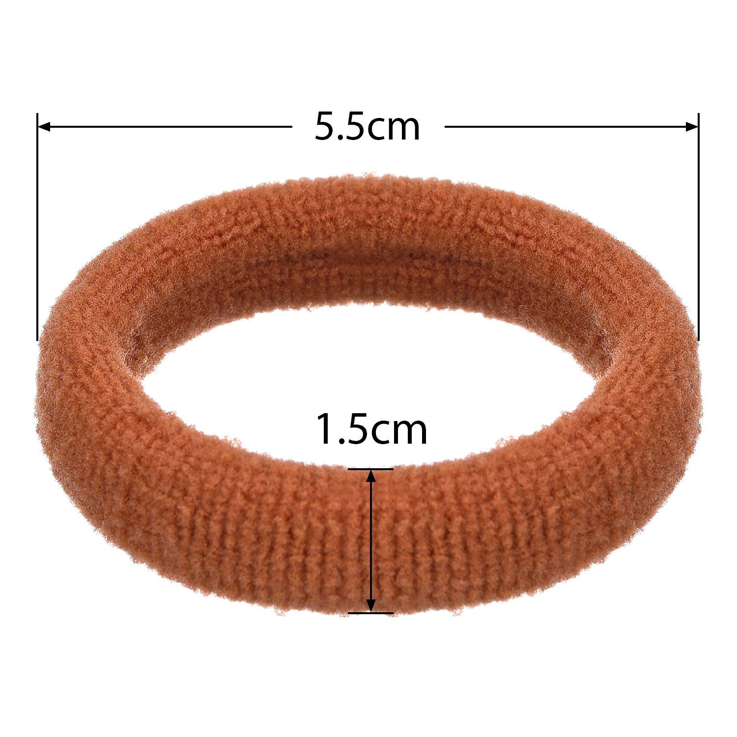 5 Stück Große Nahtlose Baumwolle Haargummi Band für Dicke Haare