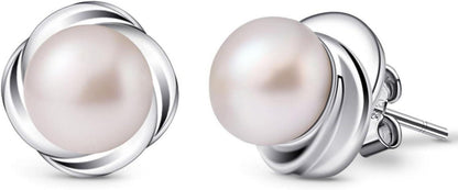 Perlen Ohrringe 925 Sterling Silber Damen Ohrstecker Zuchtperle