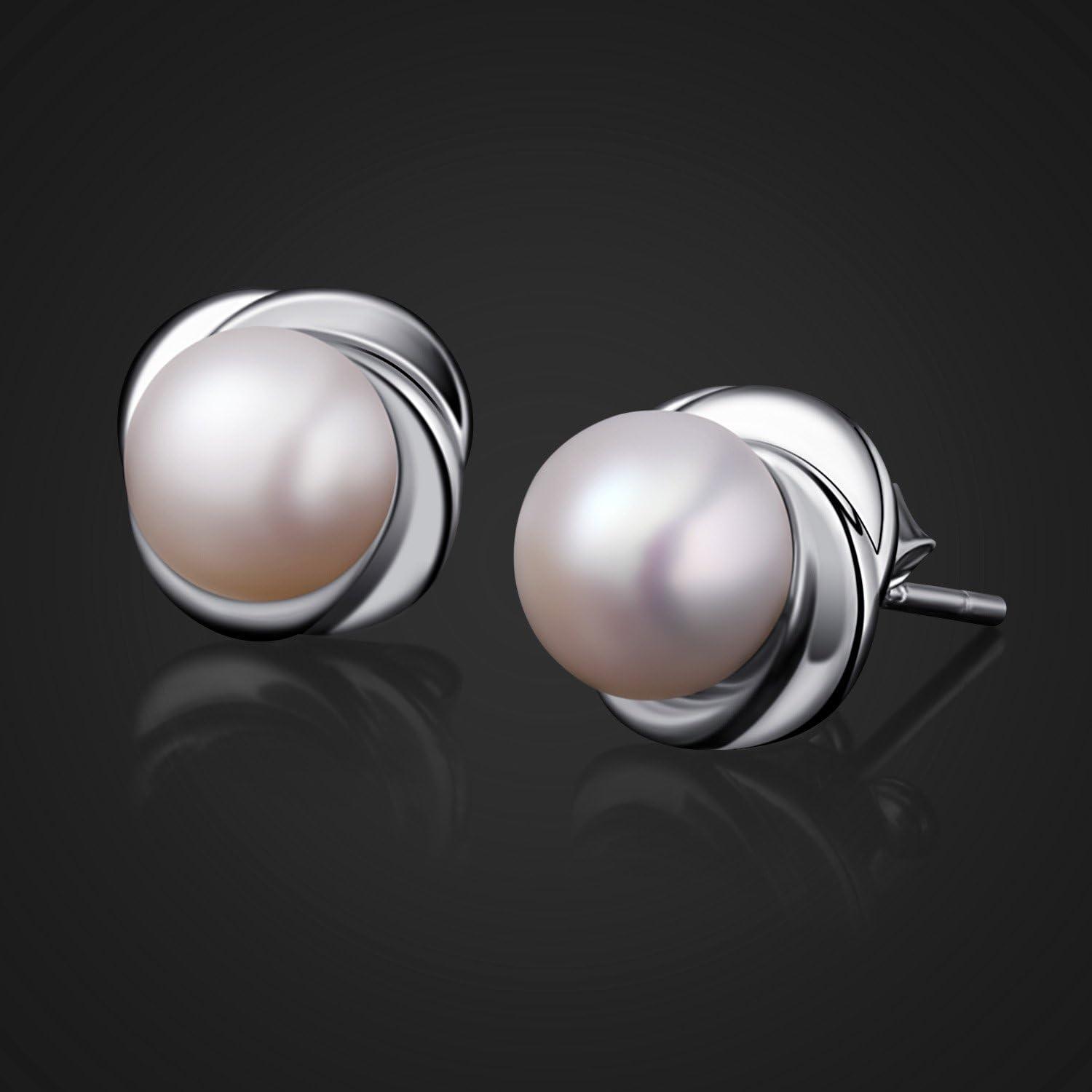 Perlen Ohrringe Damen 925 Sterling Silber Zuchtperle