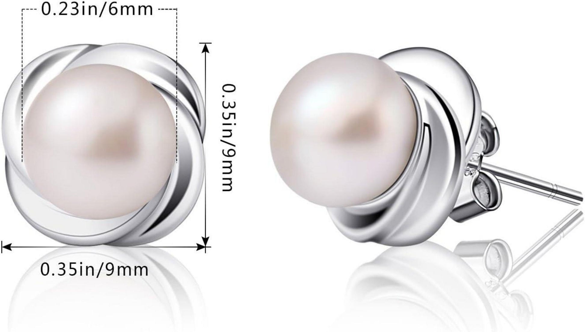 Perlen Ohrringe Damen 925 Silber Ohrstecker Süßwasser Zuchtperle