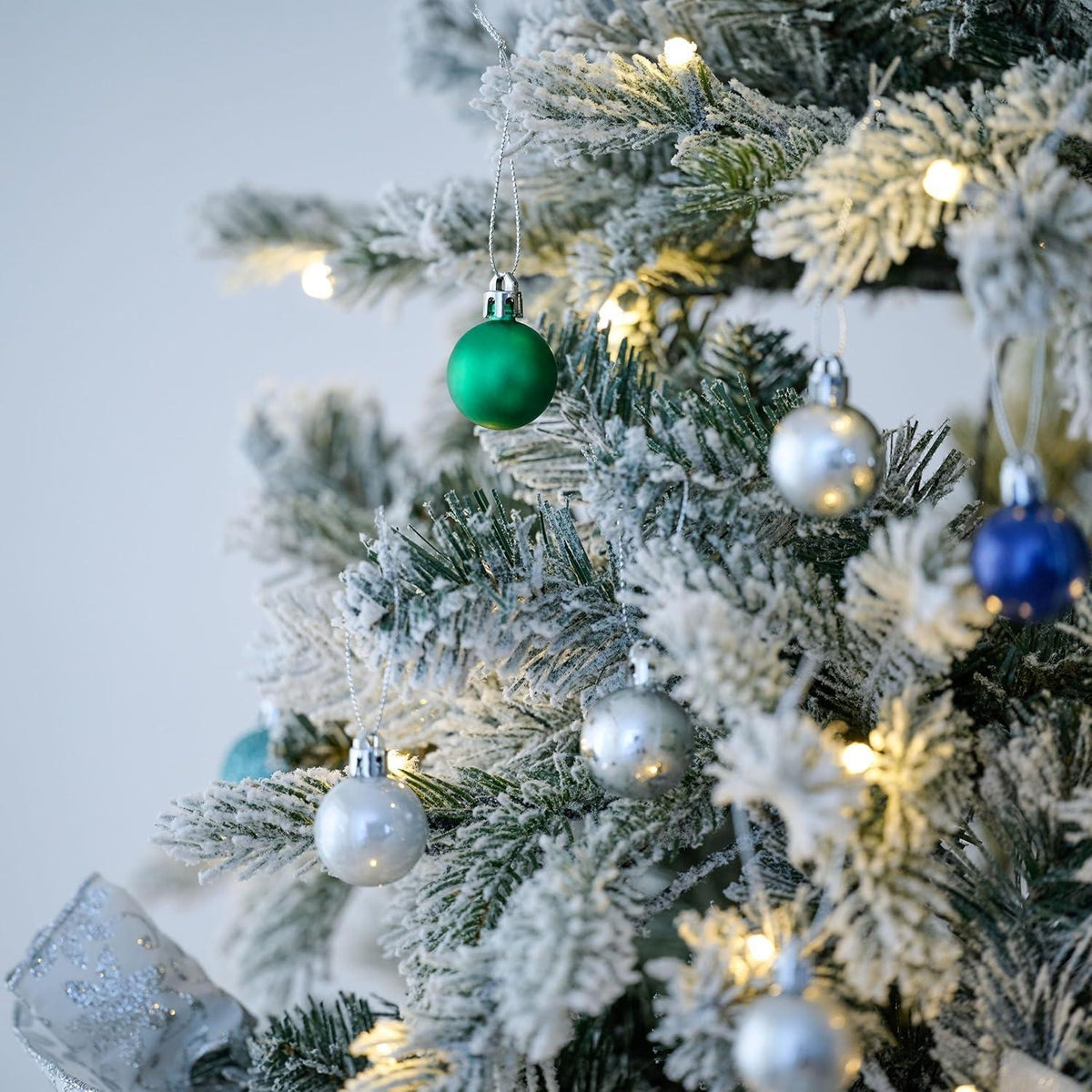 49x Weihnachtskugeln 3cm Blau Grün Silber Glänzend Matt Bruchfest