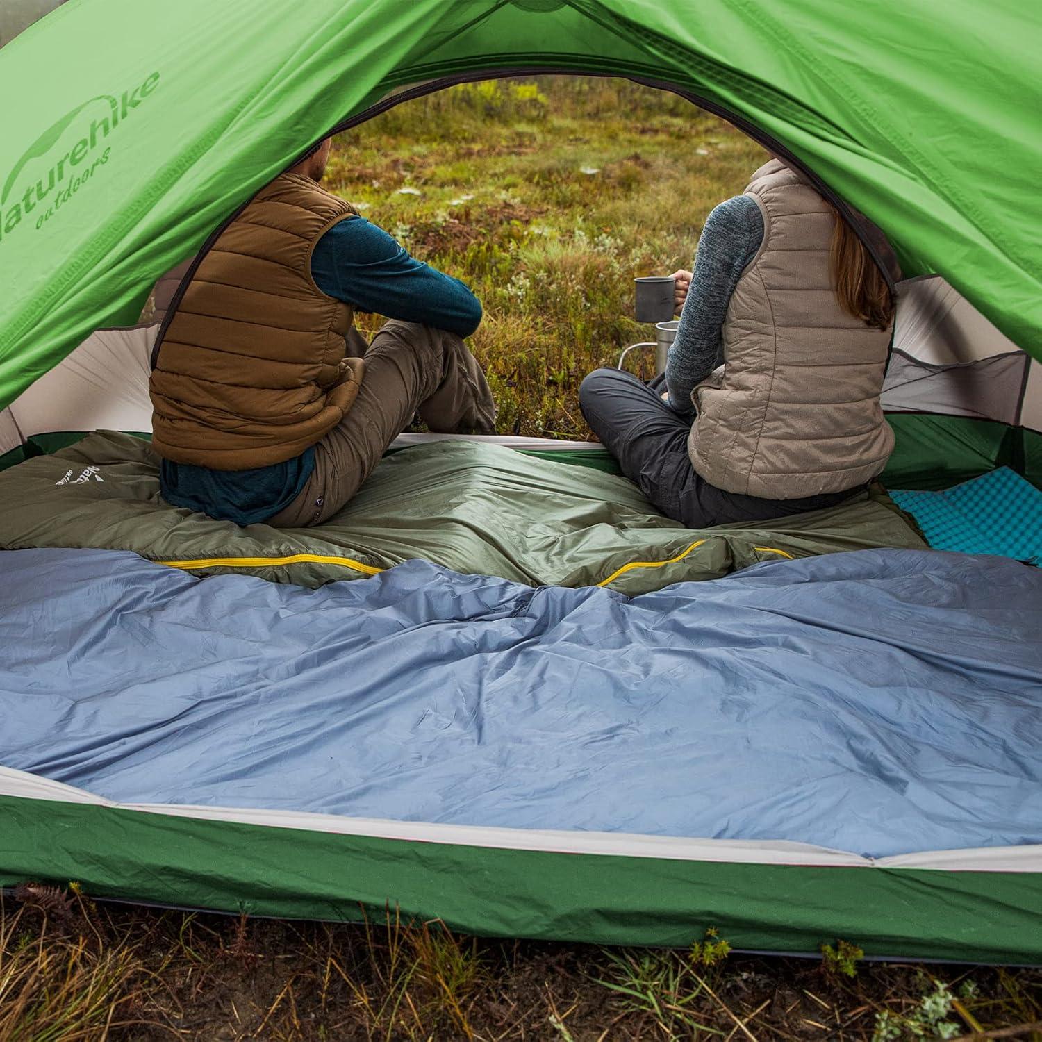 Naturehike Leichtes 2 Personen Zelt Doppelschichten Aluminium Camping 20D Grün