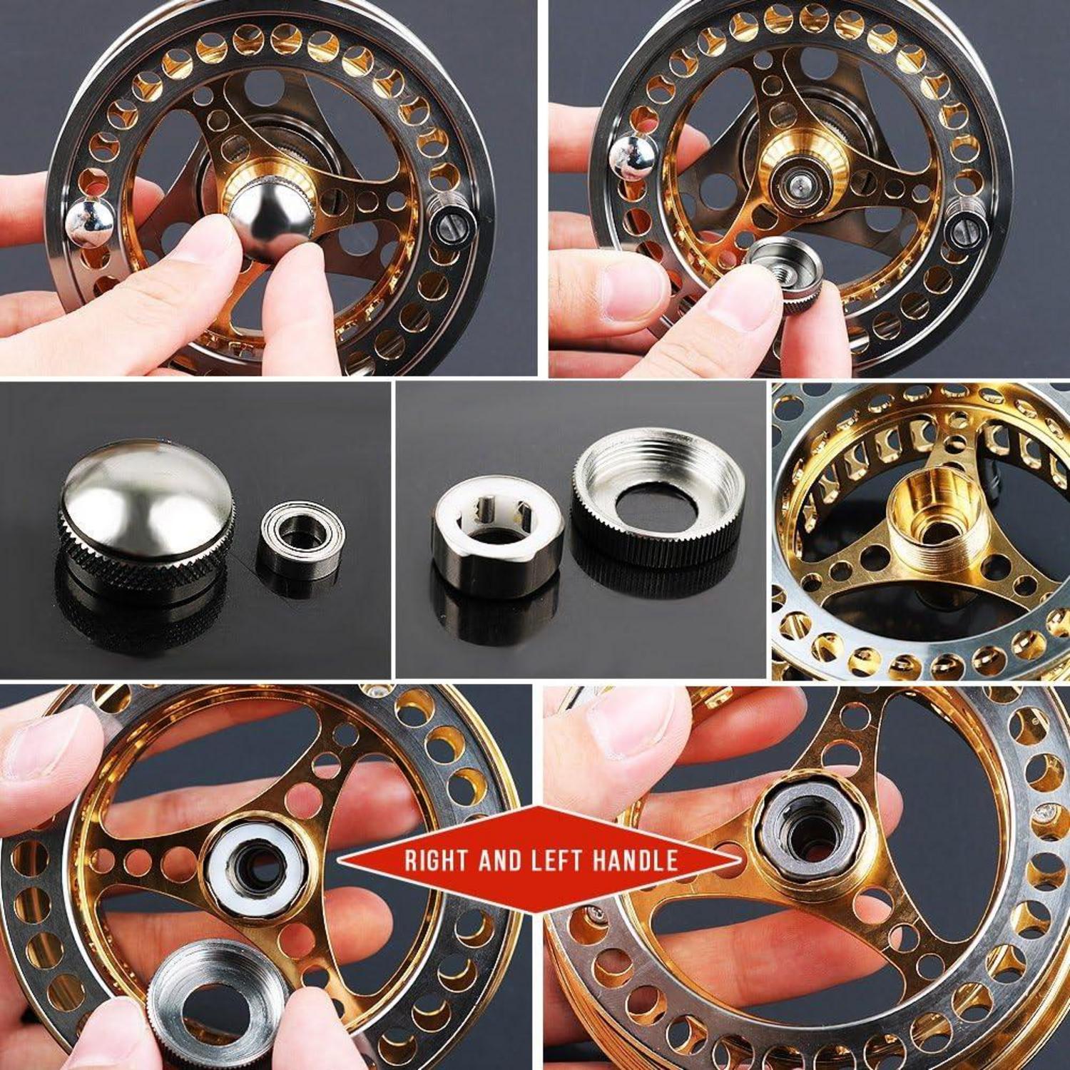 Angelrolle für Fliegenfischen, groß, 2 + 1 BB, CNC gefräst, Aluminiumlegierung, Gr. 5/6, 7/8