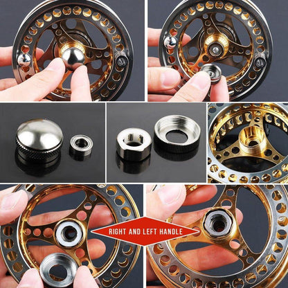 Angelrolle für Fliegenfischen, groß, 2 + 1 BB, CNC gefräst, Aluminiumlegierung, Gr. 5/6, 7/8