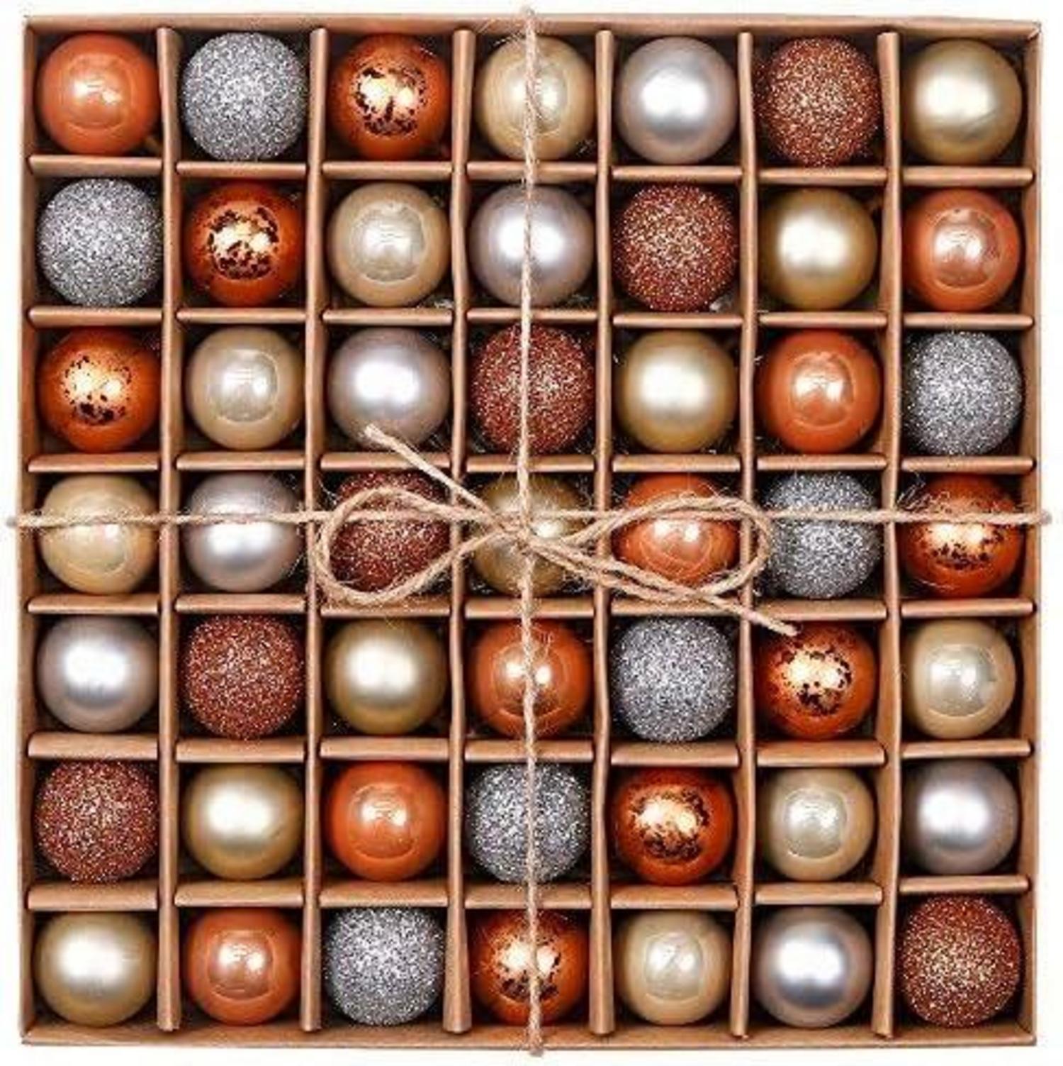 Weihnachtskugeln 49er Set Christbaumschmuck Bronze