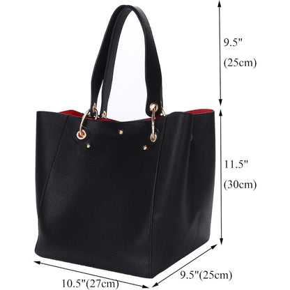 Große Damen Henkeltasche Dunkelgrün Leder Schultertasche