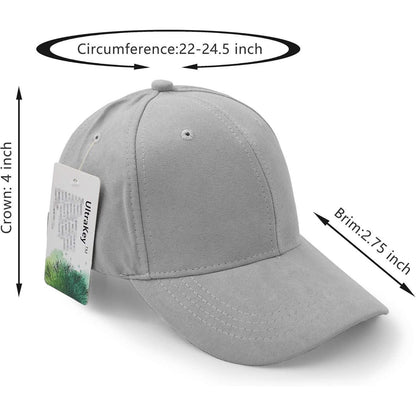 Wildlederimitat Baseball Cap Grau – Unisex, Einstellbar