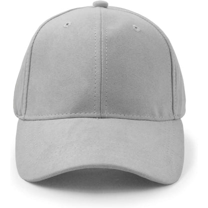 Wildlederimitat Baseball Cap Grau – Unisex, Einstellbar