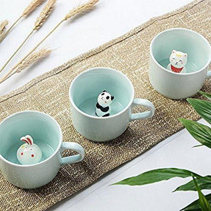 Keramik Tier Becher 3D Panda 230ml - Kreatives Morgengetränk Geschenk