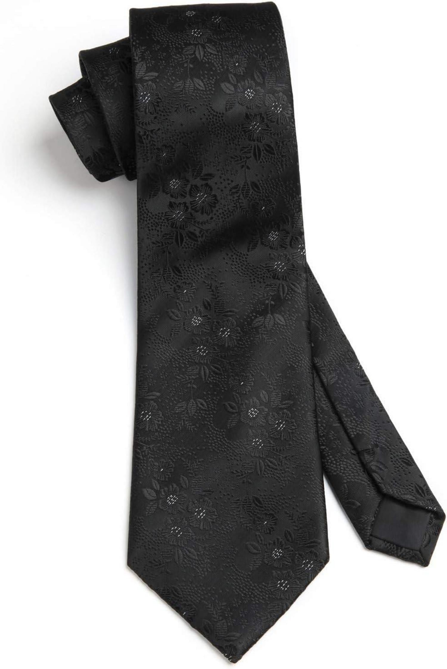 HISDERN Herren Krawatten Set Paisley Hochzeit Seidenkrawatte Einstecktuch