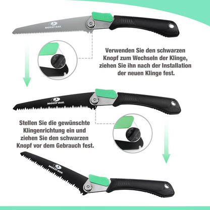 Mossy Oak 3-in-1 Klappsäge mit 3 scharfen