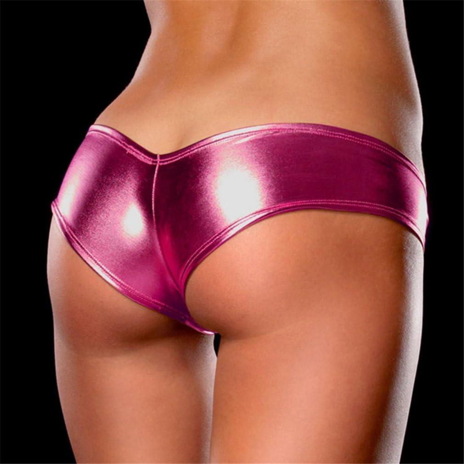 Sexy Damen PU Leder Panty G-String Tanga Slips 3XL Rose