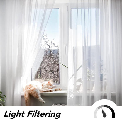 2er Set Ösenvorhang Voile 229x140 cm Weiß Transparent Gardine