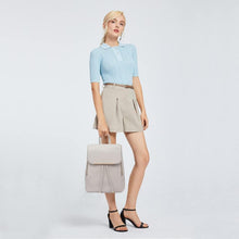 Eleganter Miss Lulu Damen Kunstleder Cityrucksack Tunnelzug