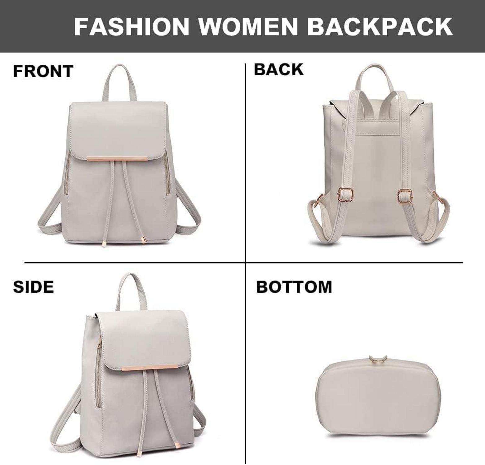 Eleganter Rolltop Cityrucksack aus Kunstleder für Damen