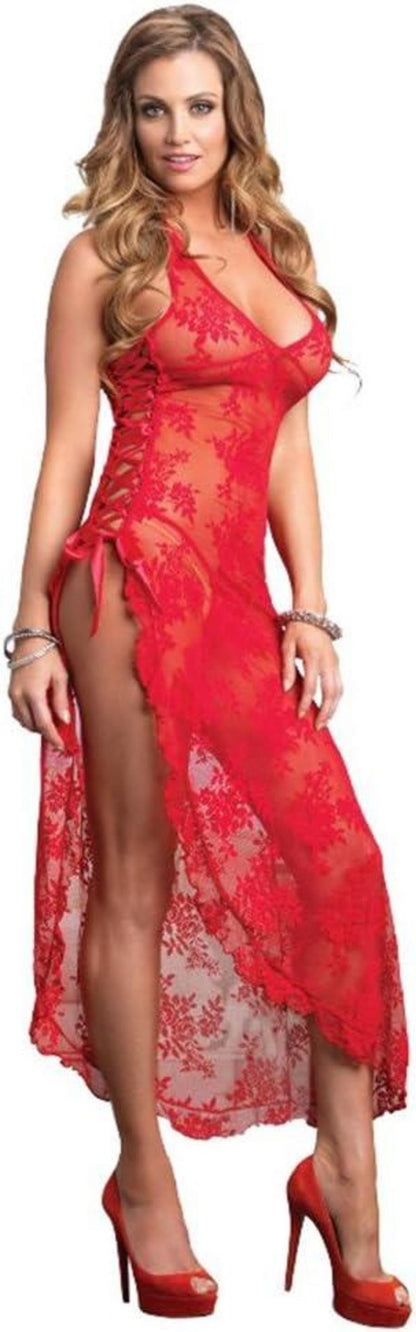 Sexy Spitzen-Negligee Set Reizwäsche Damen Erotik-Set Rot