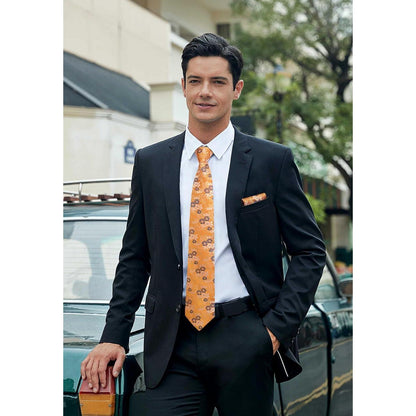 Karierte Krawatte und Einstecktuch Set für Herren - Hochzeit