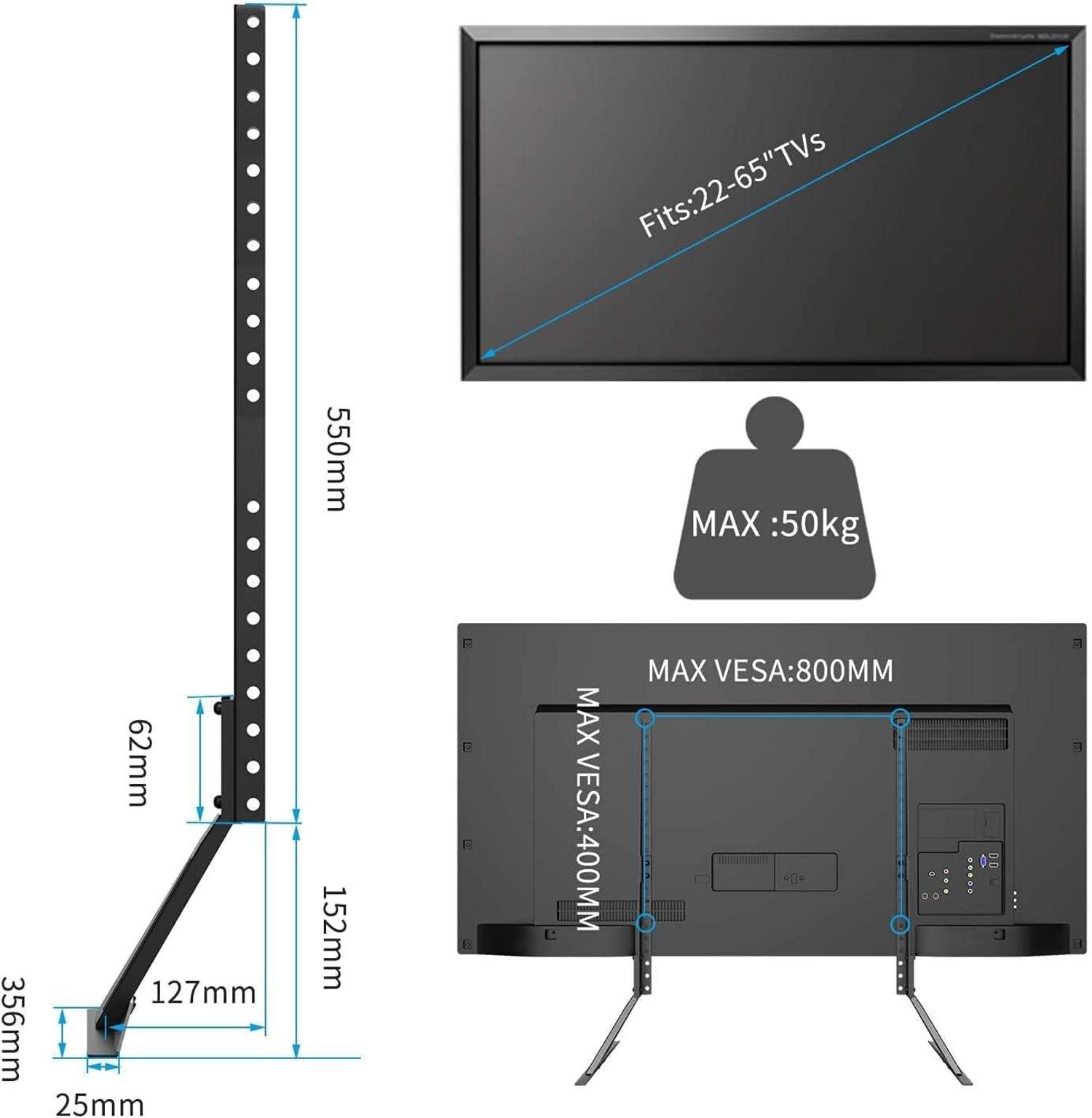 Suptek TV Standfuss LCD LED 22-65 Zoll Flach Curved Fernseher 50KG 800x400mm