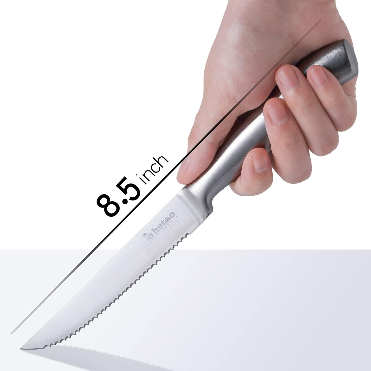 6tlg Steakmesser Set 12cm Klinge Wellenschliff spülmaschinengeeignet