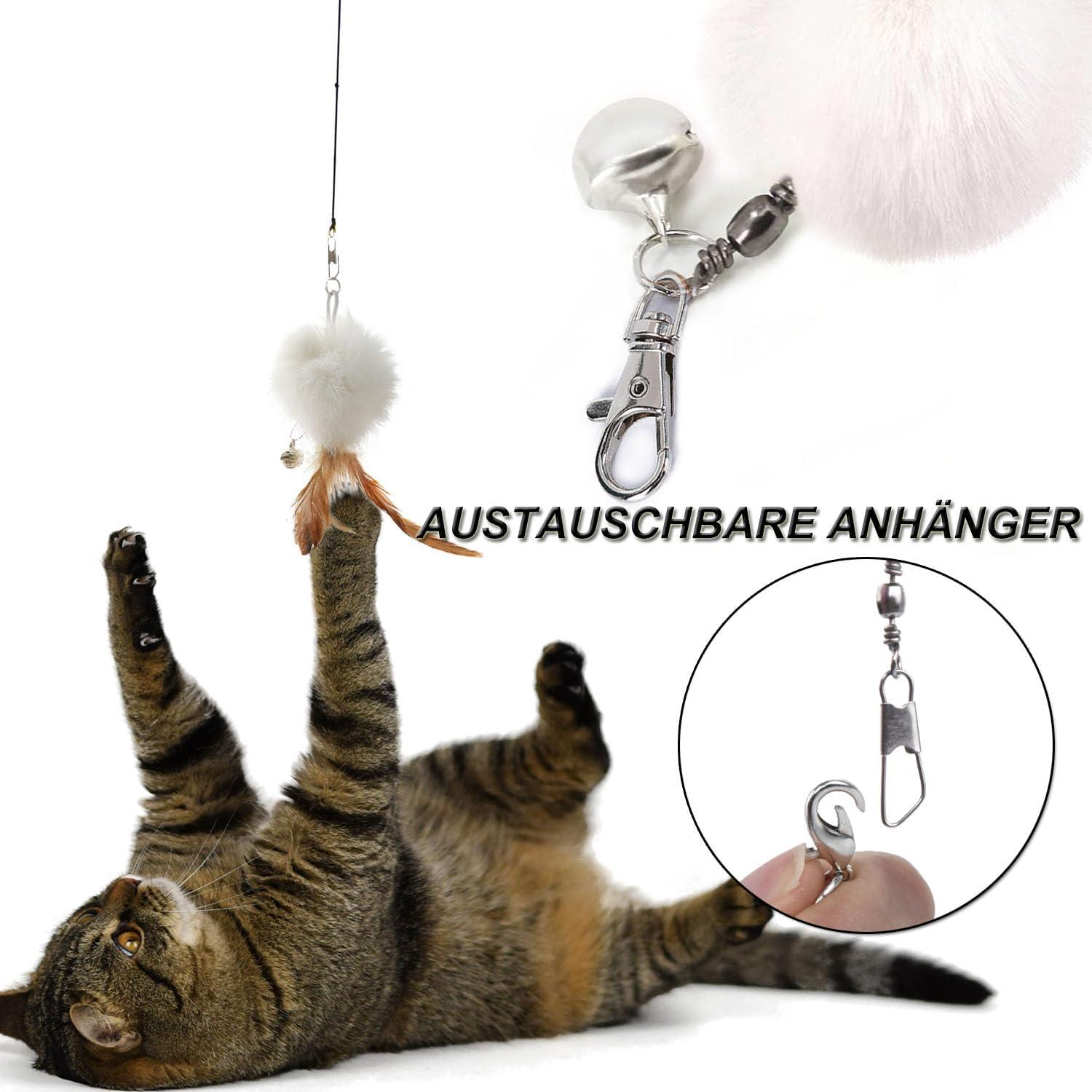 Katzenspielzeug Feder Glocke Interaktives Spielzeug Natürlich 5 Feder Nachfüllungen