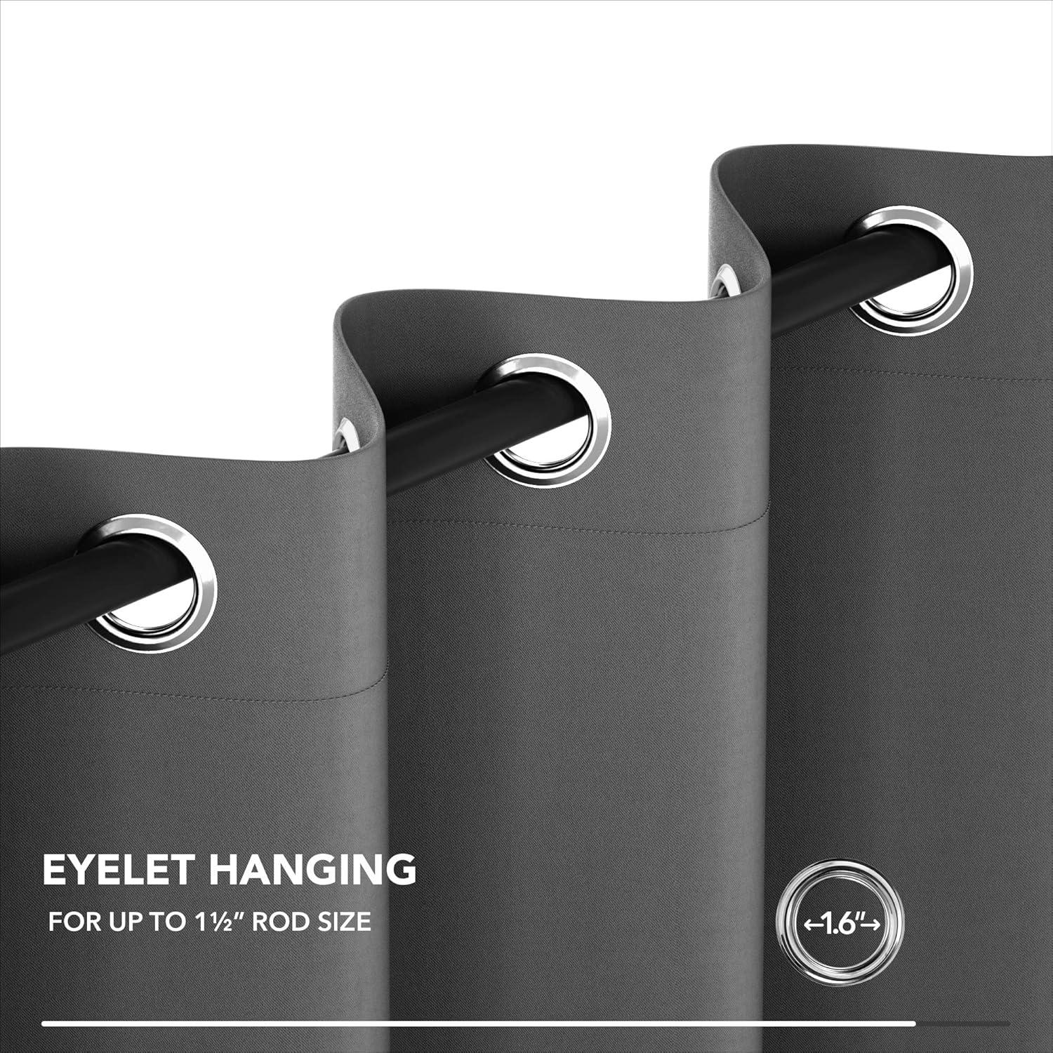 Deconovo Verdunklungsvorhänge Ösen Blickdicht Thermo 240x140cm Hellgrau 4er Set