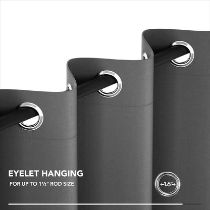 Deconovo Verdunklungsvorhänge Ösen Blickdicht Thermo 240x140cm Hellgrau 4er Set