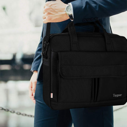 Taygeer Laptoptasche 15.6 Zoll Herren Premium Schwarz Wasserdicht